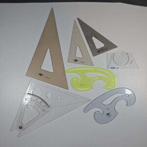 DRAFTING TOOLS TRIANGLES RULER ARCHITECT SCALE LOT OF 12